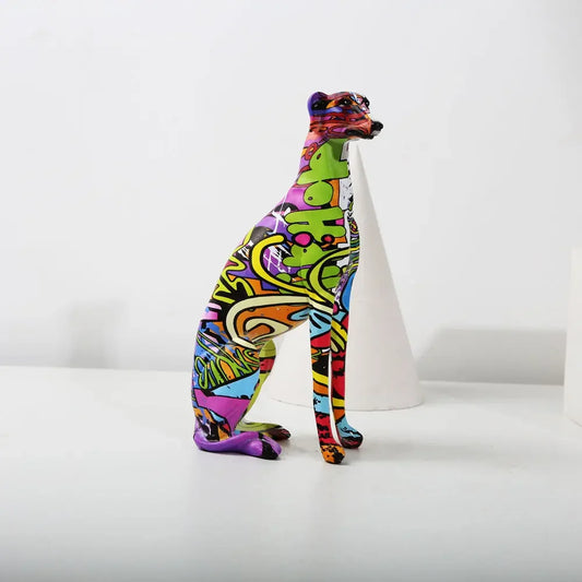 Modern Creative Painted Colorful Greyhound Doberman Decoration Home Wine Cabinet Welcome Dog Desktop Decoration Craftssoft Decor