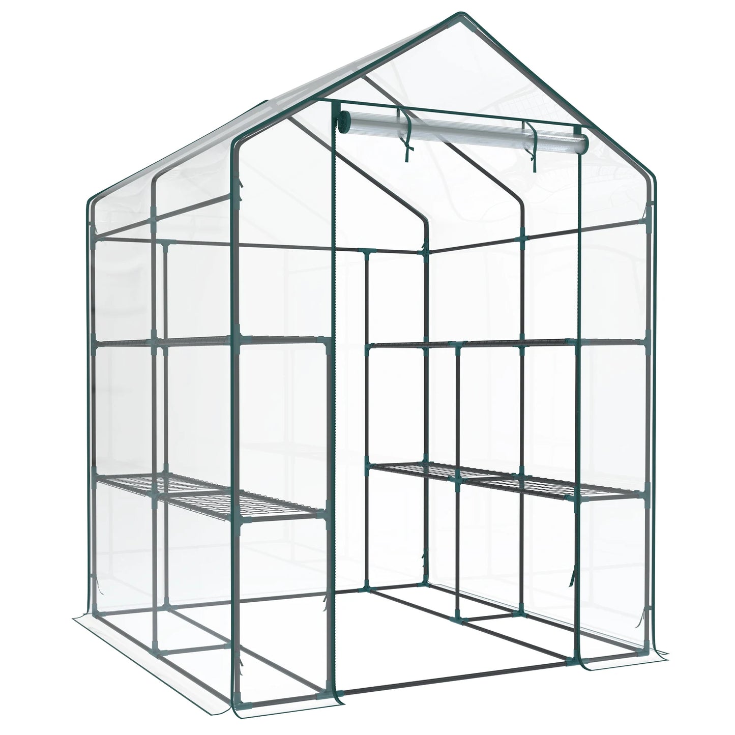 JHK 56-Inch Portable Walk-In Greenhouse with Shelf Transparent Multi-Tier Plant Growing Rack for Indoor and Outdoor Garden Patio