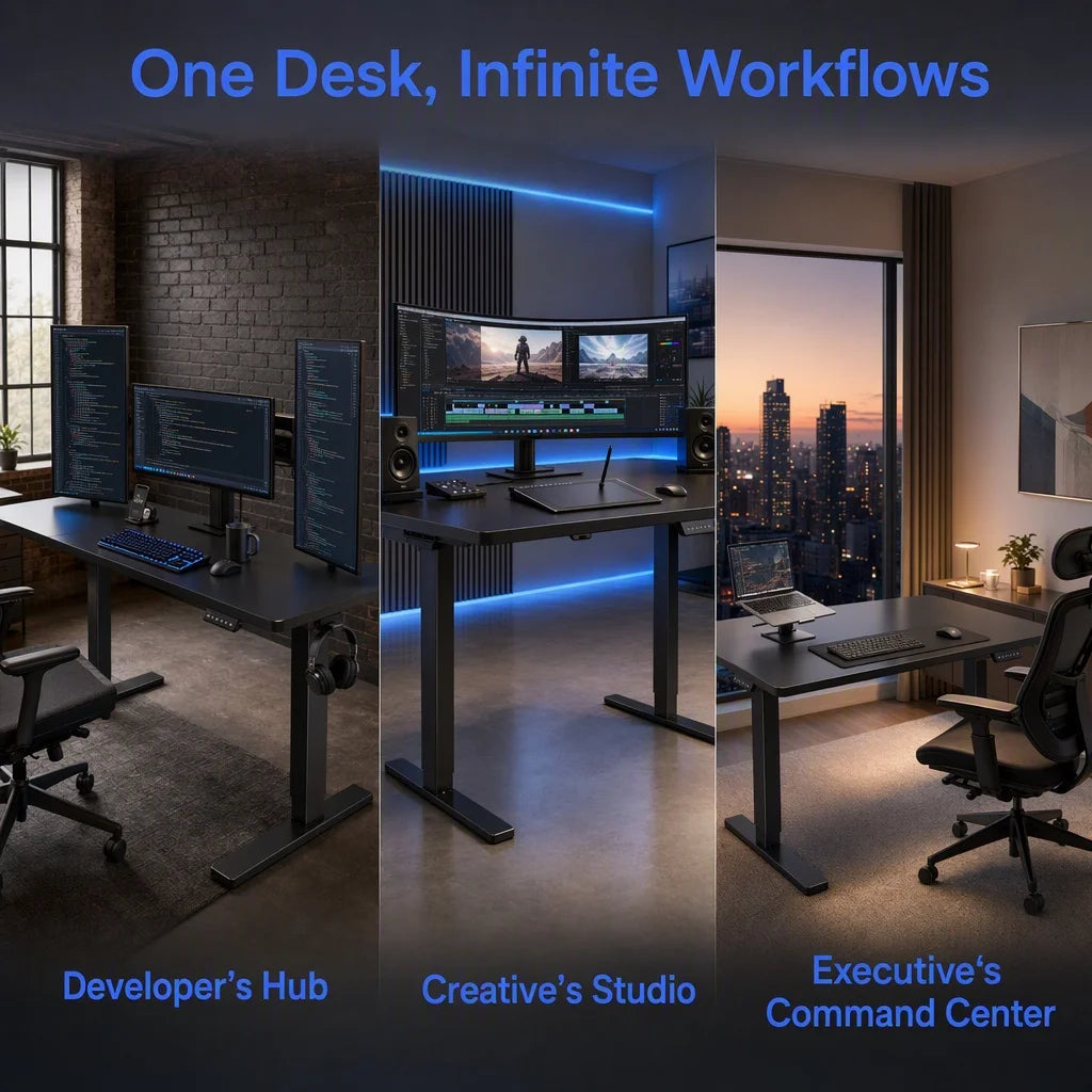 K Kyspho Electric Standing Desk With Brushless Motor Memory Presets