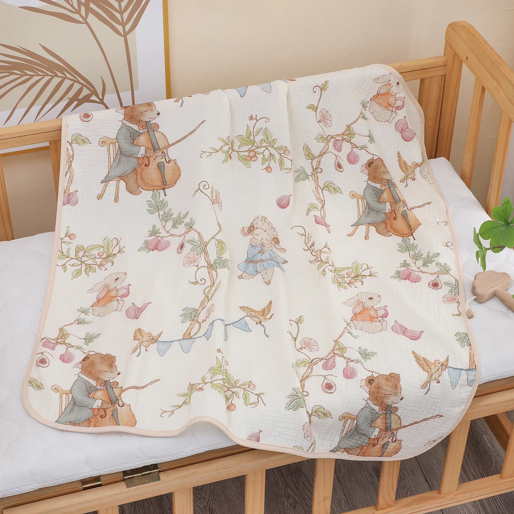 Pure Cotton Gauze Baby Bath Towel For Newborns Absorbent