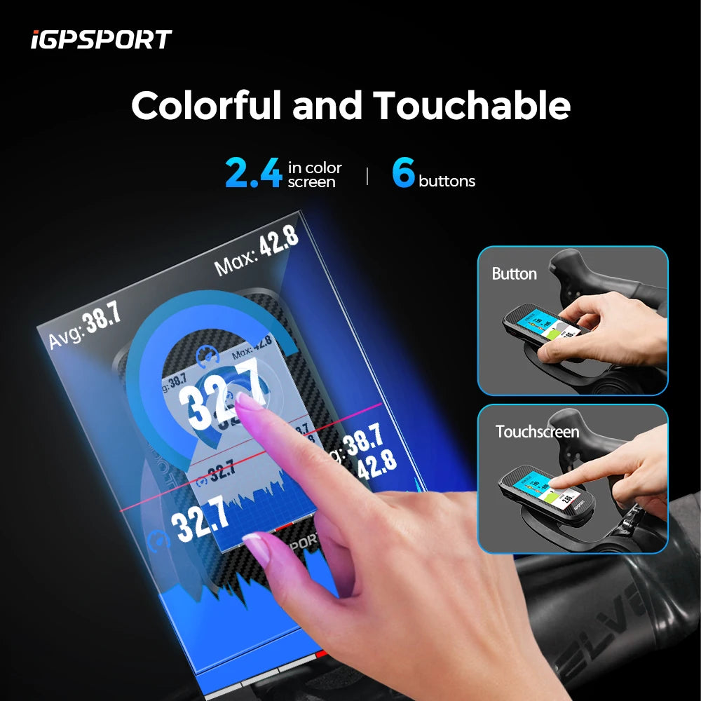 iGPSPORT BSC300T Touch Screen Wireless Bike Computer With Global Map