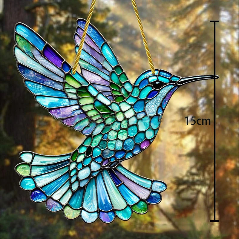 Hummingbird Sun Catcher Acrylic Stained Glass Window Decor All Seasons