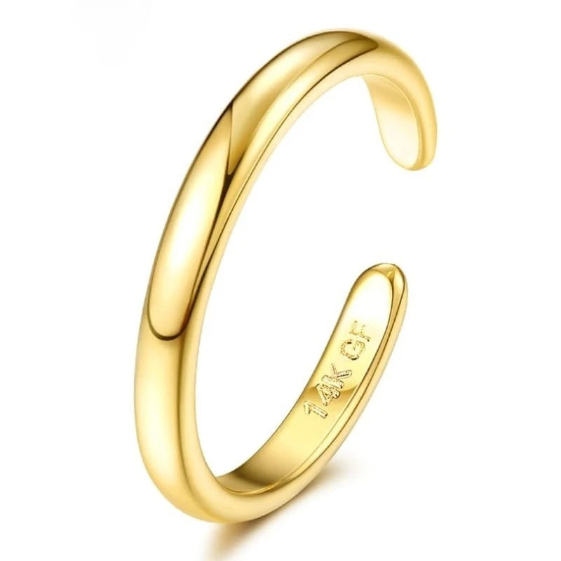 Adjustable 14K Gold Plated Toe Ring Set Featuring Cubic Zirconia
