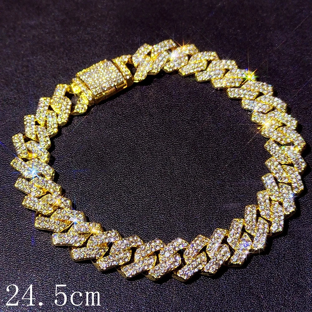 Hip Hop Iced Out Prong CubanChain Anklet For Women