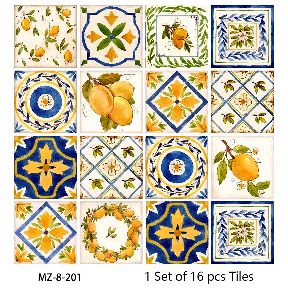 Matte Waterproof Tile Wall Stickers Set For Kitchen Bathroom PVC