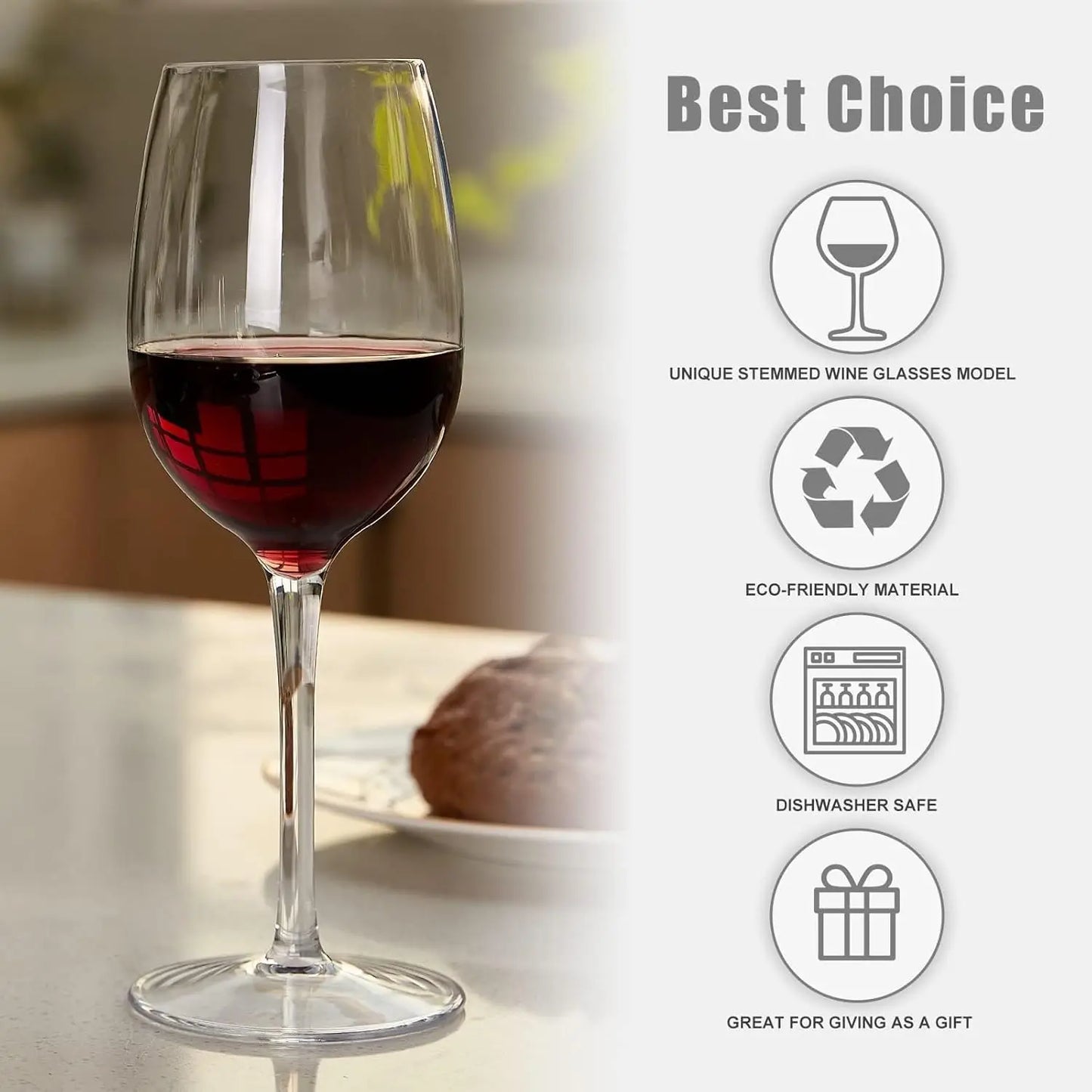 Tritan Unbreakable Pool Floating Stemmed Wine Glasses