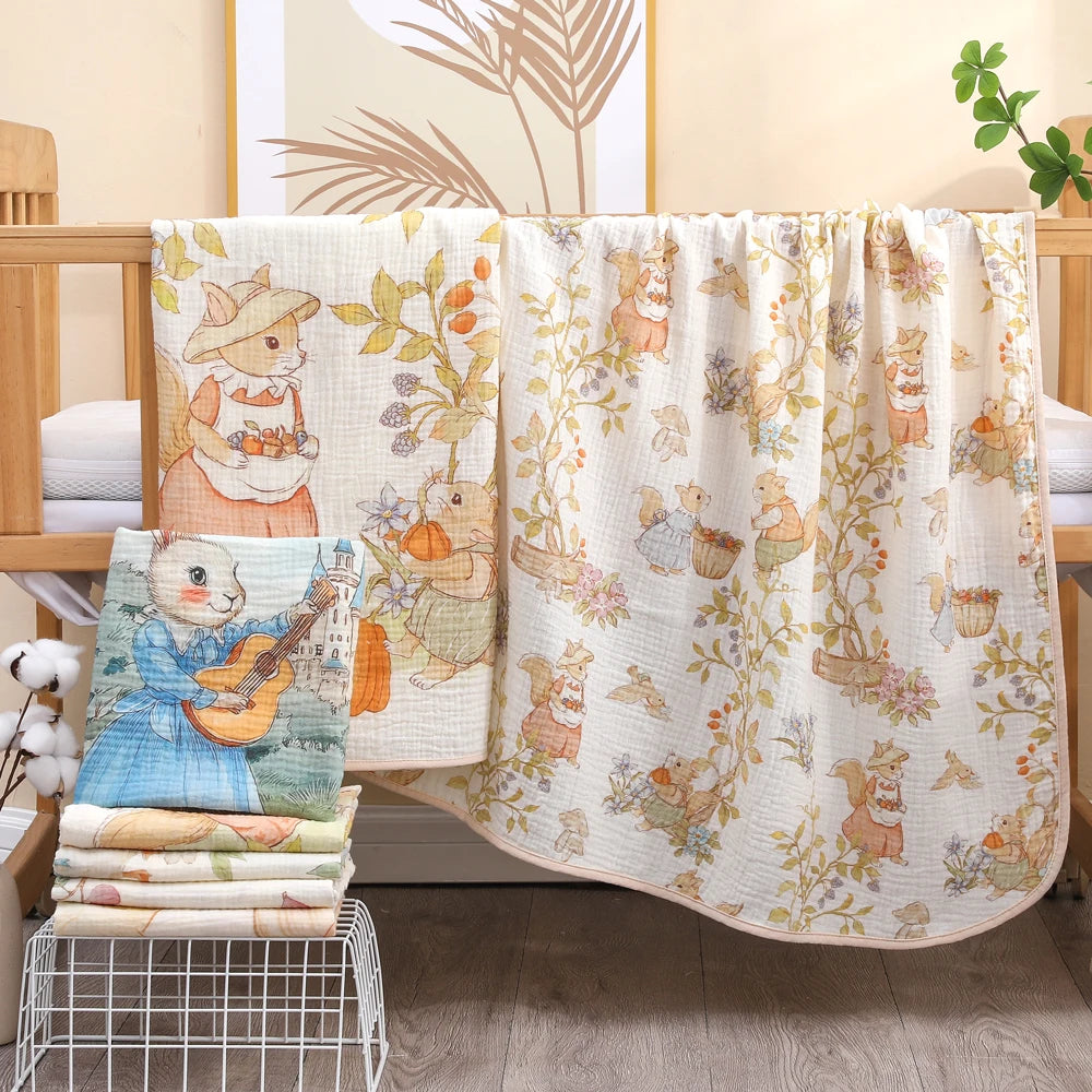 Pure Cotton Gauze Baby Bath Towel For Newborns Absorbent