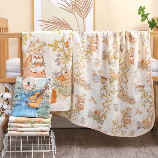 Pure Cotton Gauze Baby Bath Towel For Newborns Absorbent