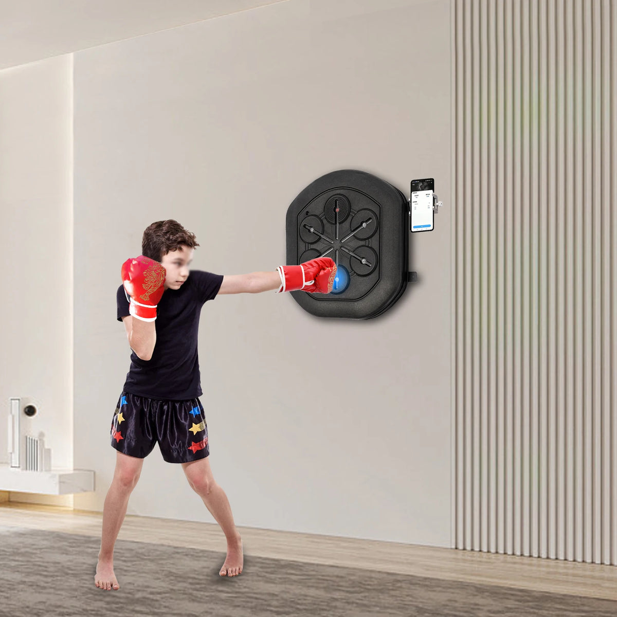Bluetooth Wall Mounted Boxing Trainer With LED Punching Pad