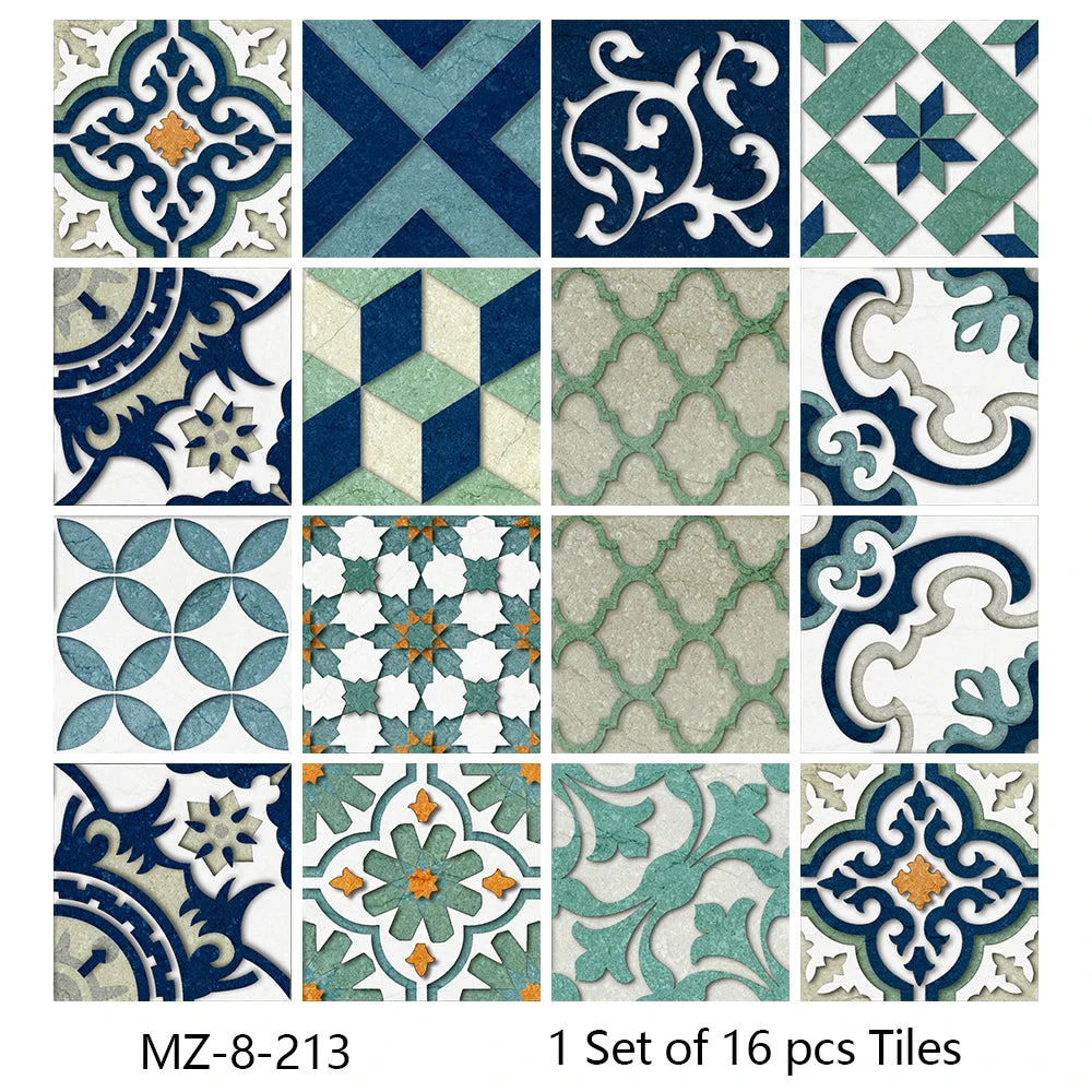 Matte Waterproof Tile Wall Stickers Set For Kitchen Bathroom PVC