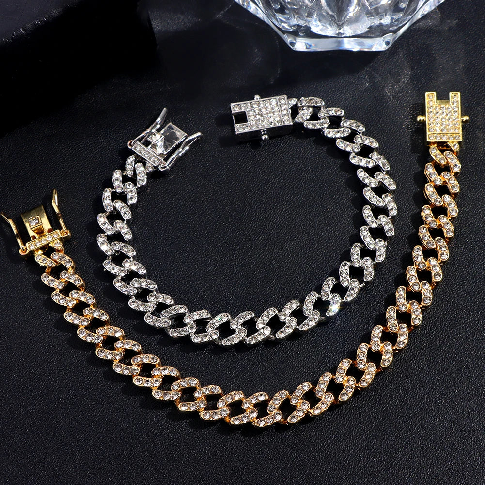 Hip Hop Iced Out Prong CubanChain Anklet For Women