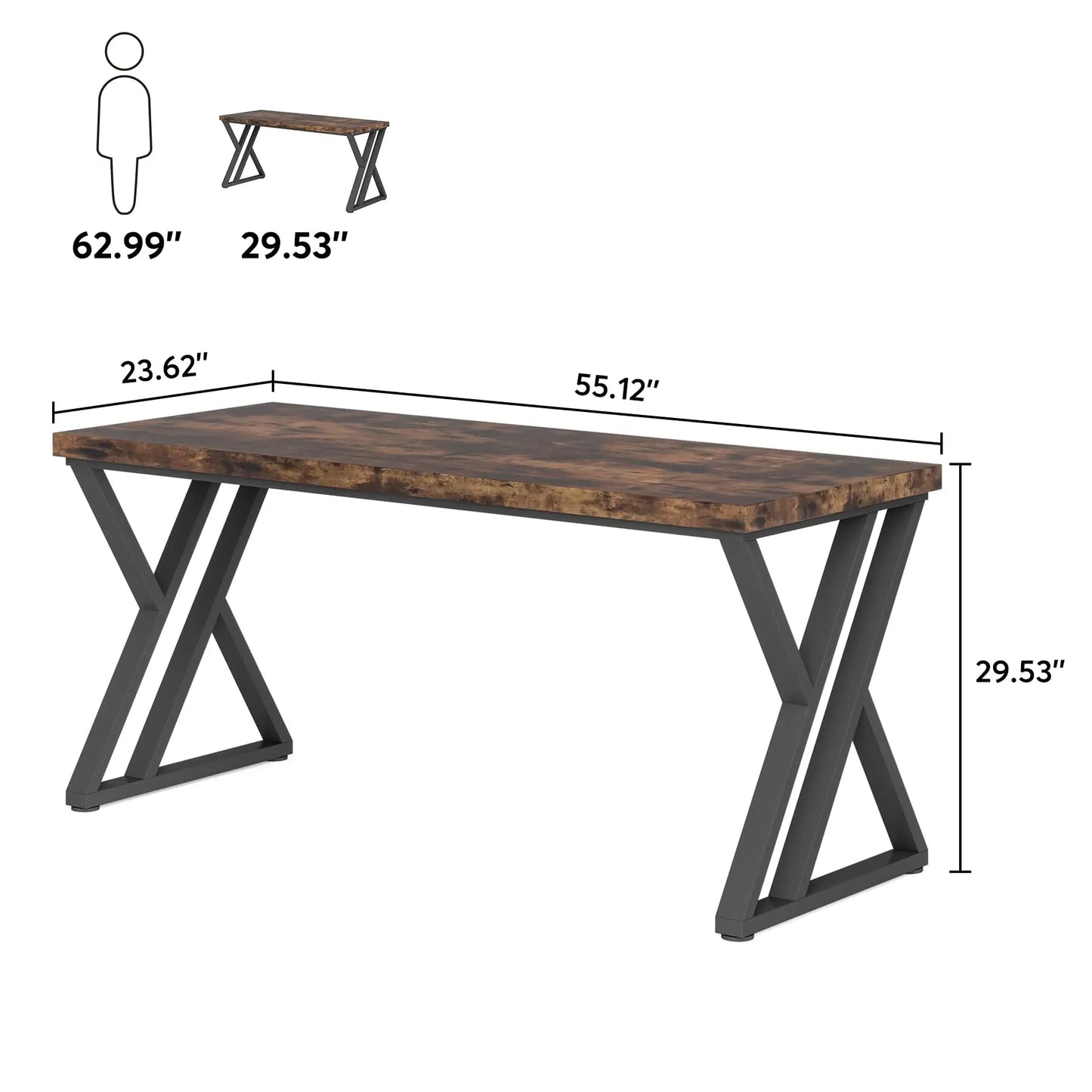 Tribesigns Modern Writing Computer Desk With Metal Legs
