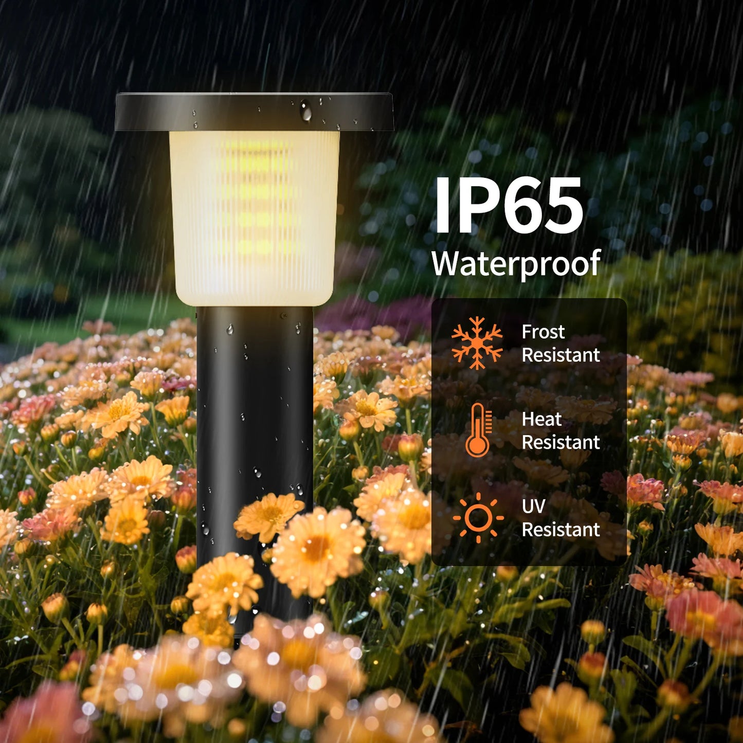 intelamp 2 Pack 3800mah Solar Pathway Lights Waterproof Outdoor LED Lights Landscape Decorative Lawn Lamps For Garden Walkway