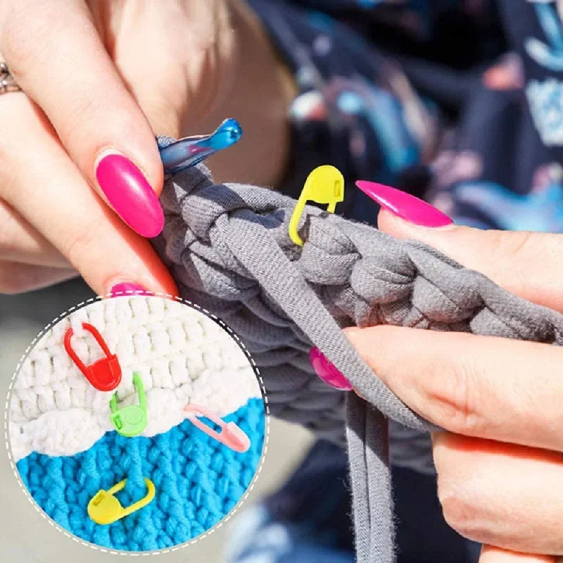 Knitting Craft Sewing Needle Tool Plastic Locking Stitch Markers Crochet Hooks Safety Sewing Supplies