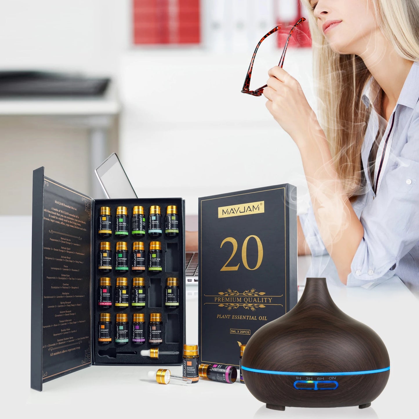 Mayjam Pure Essential Oil Kit For Aromatherapy And Relaxation