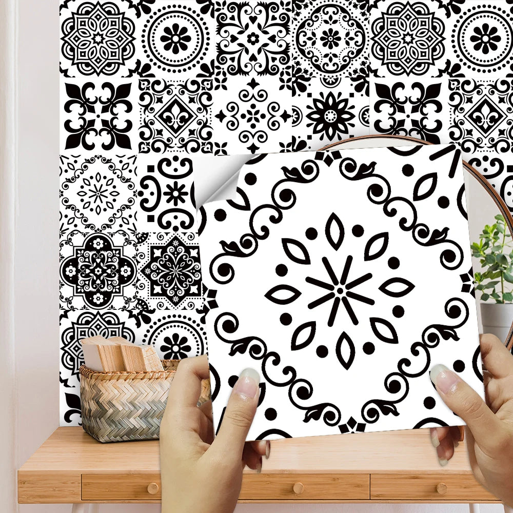 Matte Waterproof Tile Wall Stickers Set For Kitchen Bathroom PVC