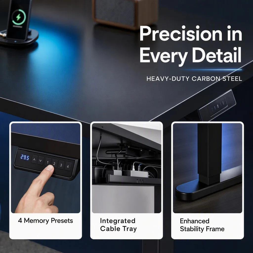 K Kyspho Electric Standing Desk With Brushless Motor Memory Presets