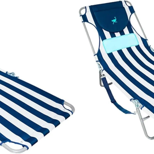 Comfort Lounger Face Down Sunbathing Chaise Lounge Beach Chair (2 Pack)