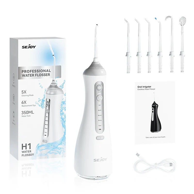 Sejoy Water Flosser Teeth Picks 6 Jets 6 Modes Portable Cordless Water Floss for Teeth Cleaner  Oral Picks