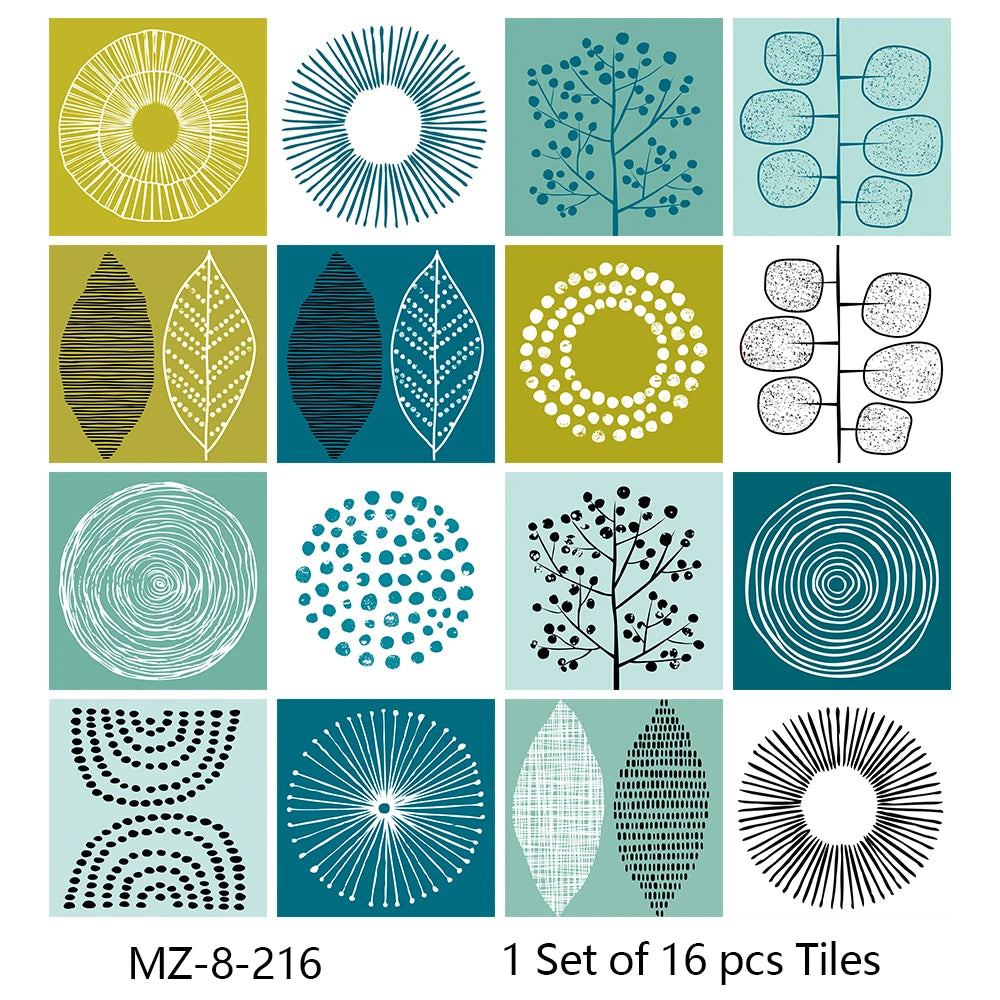 Matte Waterproof Tile Wall Stickers Set For Kitchen Bathroom PVC