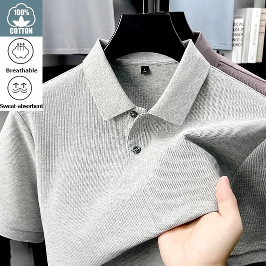 ELITEVESTA Men's 100% Cotton Polo Shirt Breathable Summer Tee