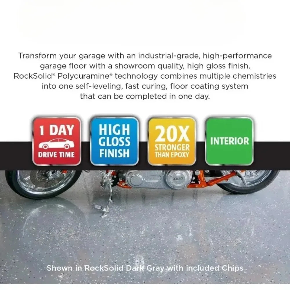 Polycuramine Garage Floor Coating Kit With High Gloss Finish