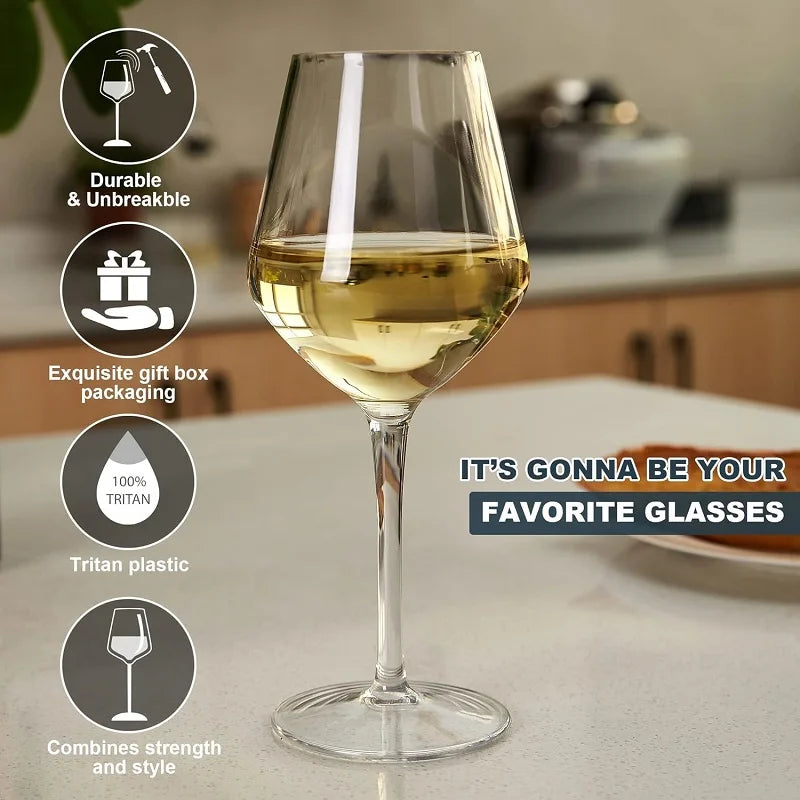Unbreakable Tritan Wine Glass Set Reusable Outdoor Barware