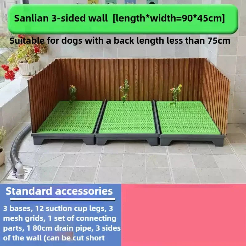Flush Dog Toilet 28CM Enclosing Wall Large Dog Convenient Combination Urine Basin Automatic Free Flushing Suction Cup Foot Mat
