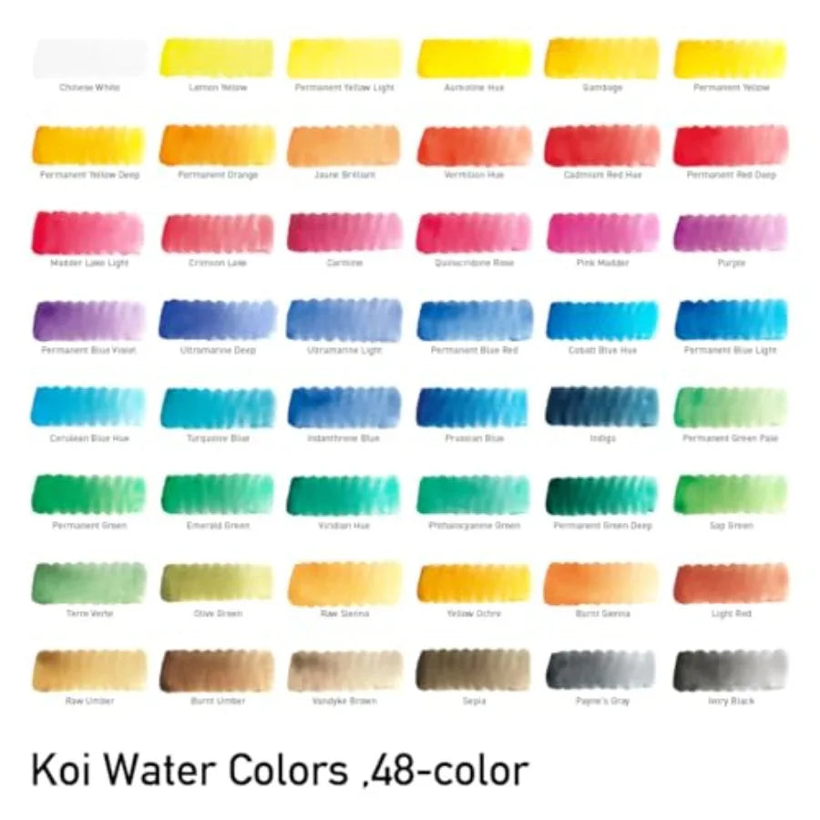 XNCW-48N Koi Watercolor Field 48 Color Sketch Set