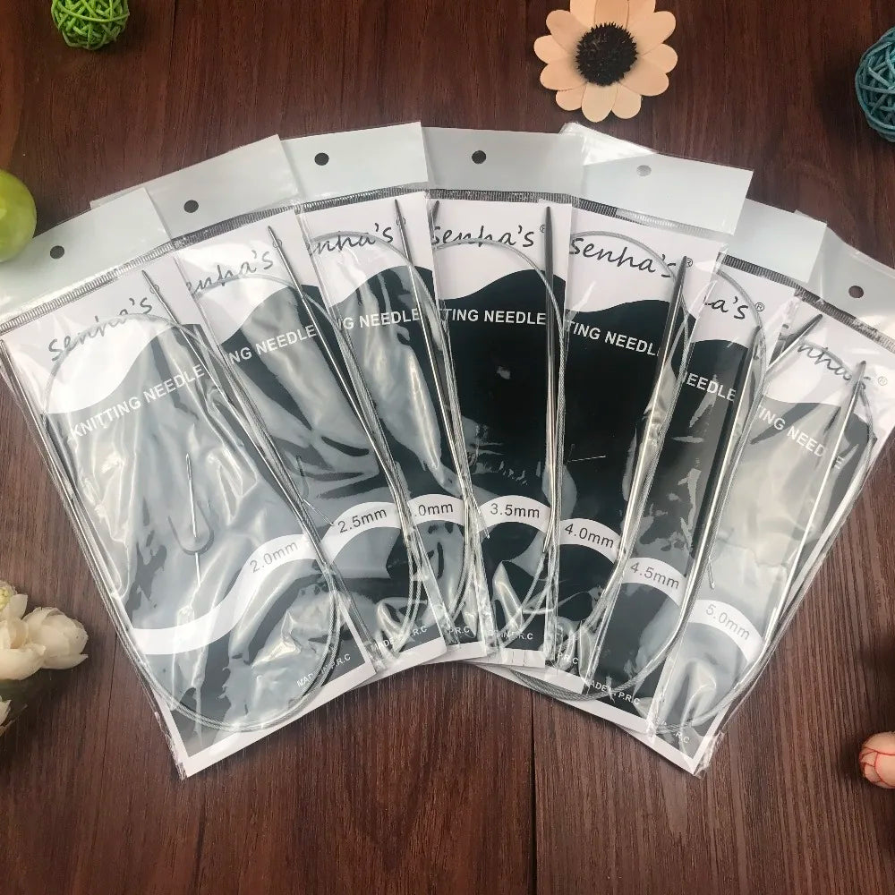 Senha's Stainless Steel Circular Knitting Needles Set 7 Piece