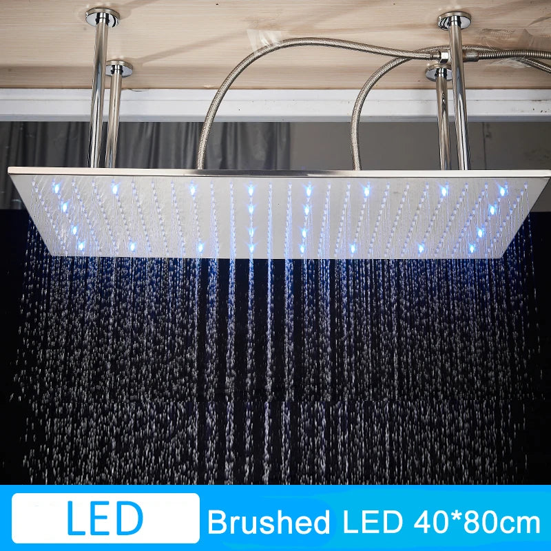 Shinesia LED Square Rainfall Showerhead With Stainless Steel Housing