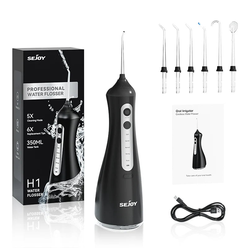 Sejoy Water Flosser Teeth Picks 6 Jets 6 Modes Portable Cordless Water Floss for Teeth Cleaner  Oral Picks