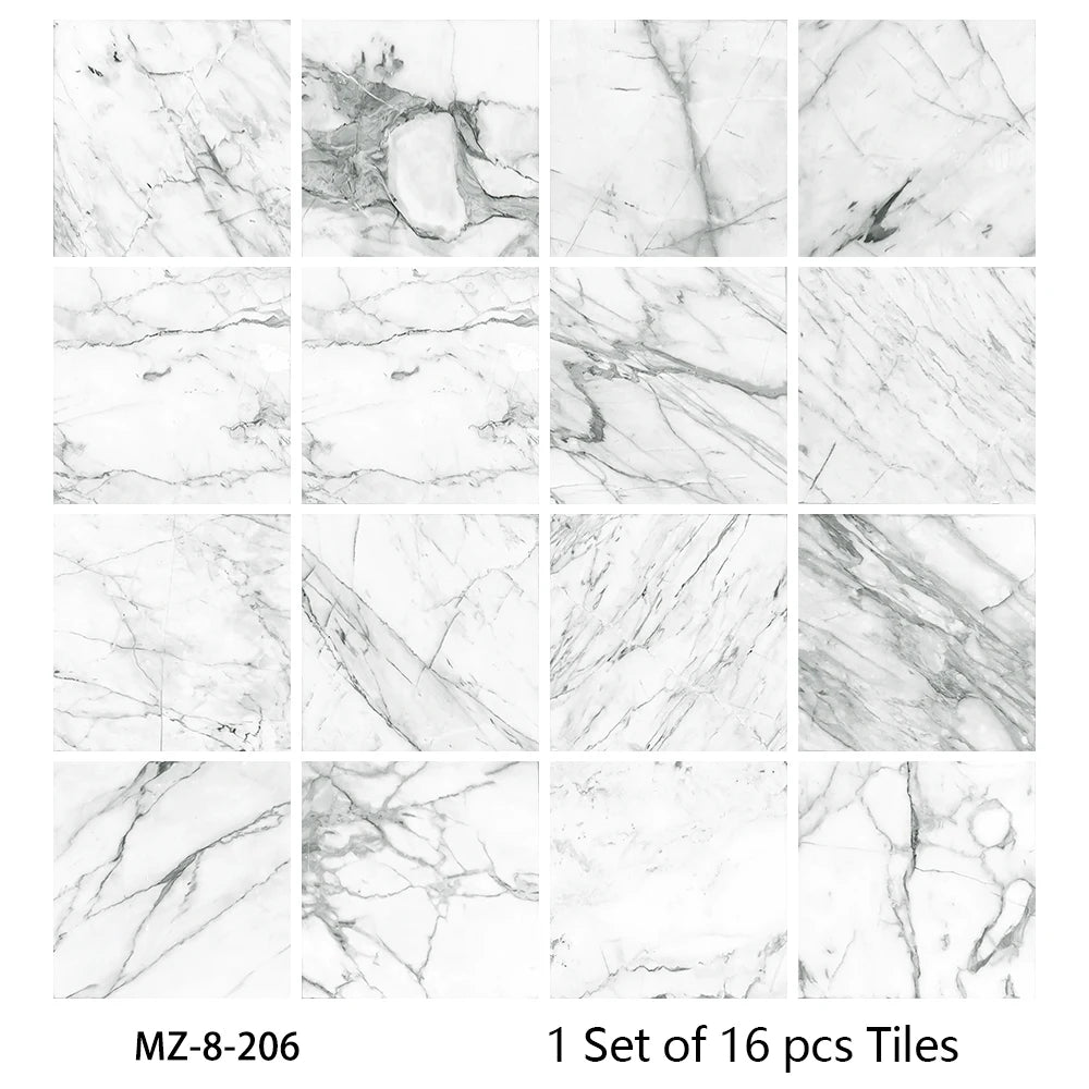 Matte Waterproof Tile Wall Stickers Set For Kitchen Bathroom PVC
