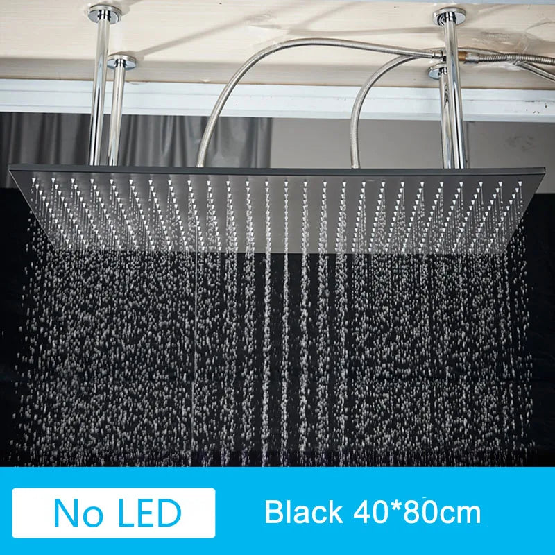 Shinesia LED Square Rainfall Showerhead With Stainless Steel Housing