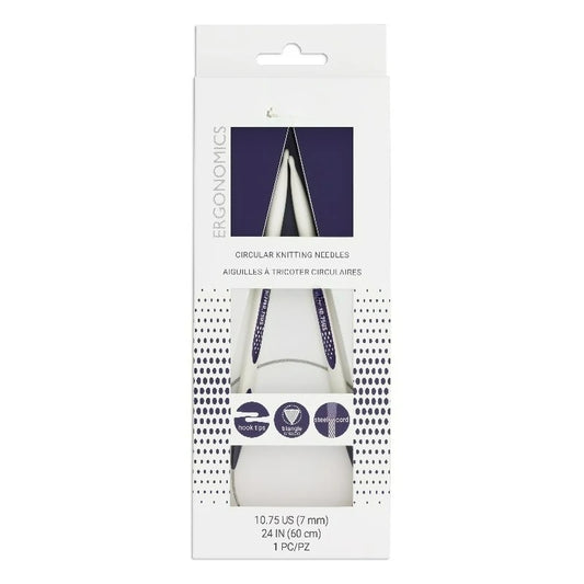 Ergonomic 24" Circular Knitting Needles, US 10.75 (7mm)
