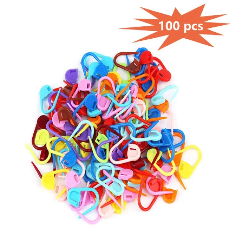 Knitting Craft Sewing Needle Tool Plastic Locking Stitch Markers Crochet Hooks Safety Sewing Supplies