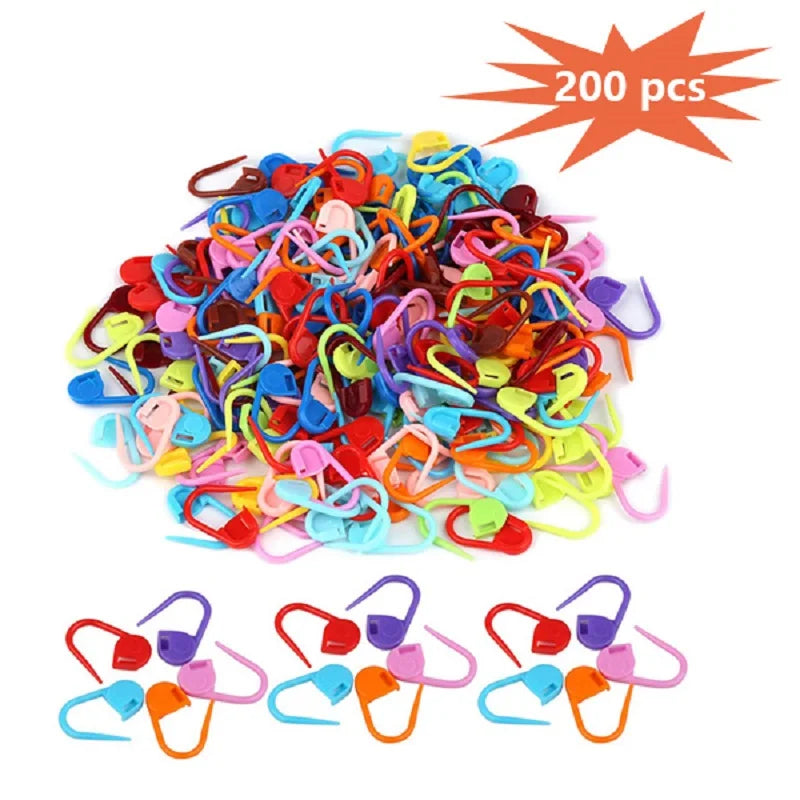 Knitting Craft Sewing Needle Tool Plastic Locking Stitch Markers Crochet Hooks Safety Sewing Supplies