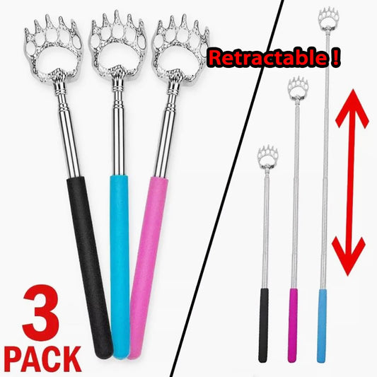 3pcs Extendable Back Scratcher Portable Telescoping 304 Stainless Steel Back Scratchers Hand Massager