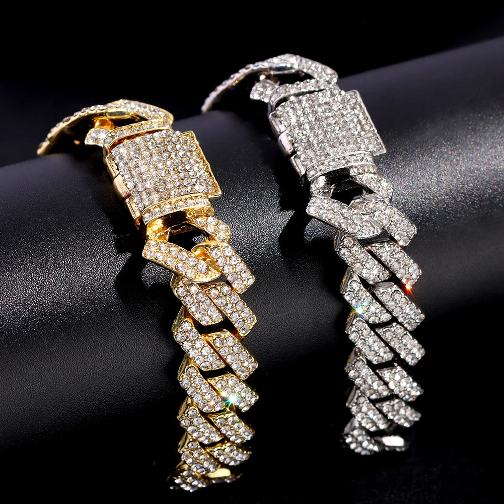 Hip Hop Iced Out Prong CubanChain Anklet For Women