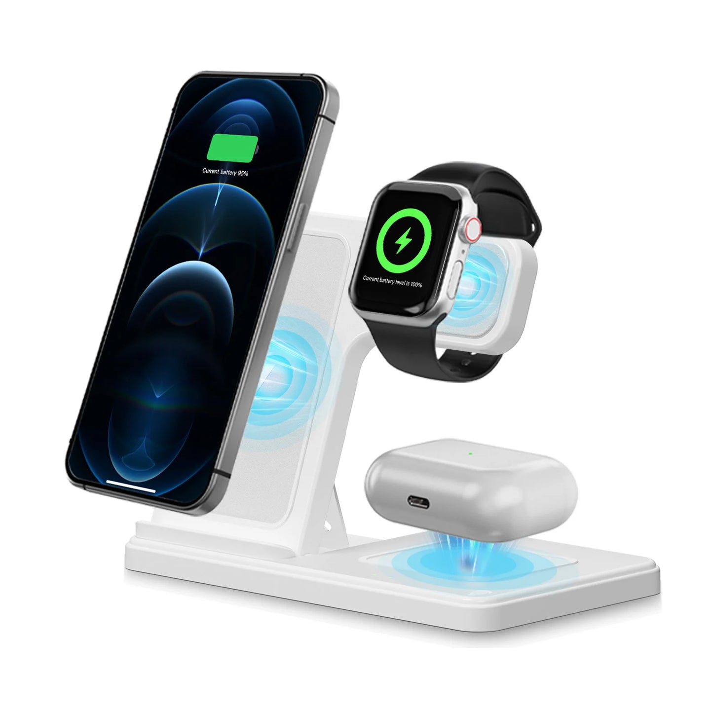 Foldable Magnetic Wireless Fast Charging Station For Apple Devices