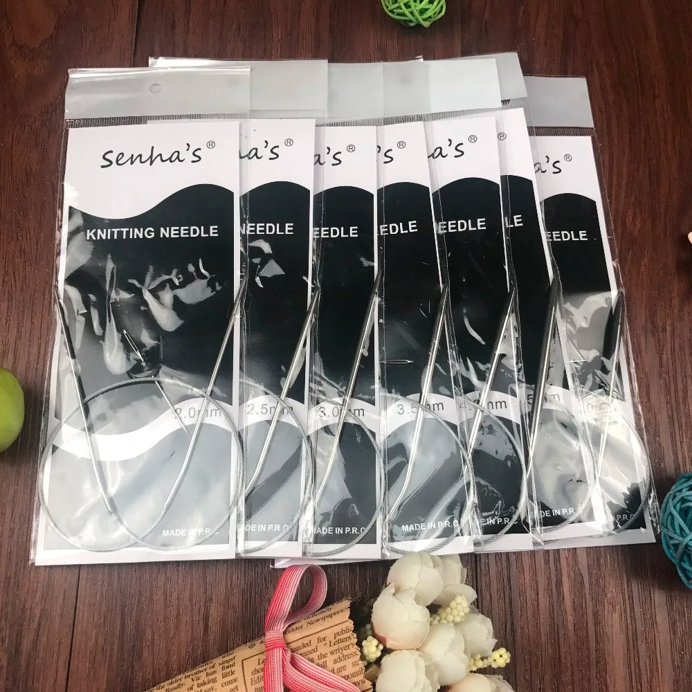Senha's Stainless Steel Circular Knitting Needles Set 7 Piece