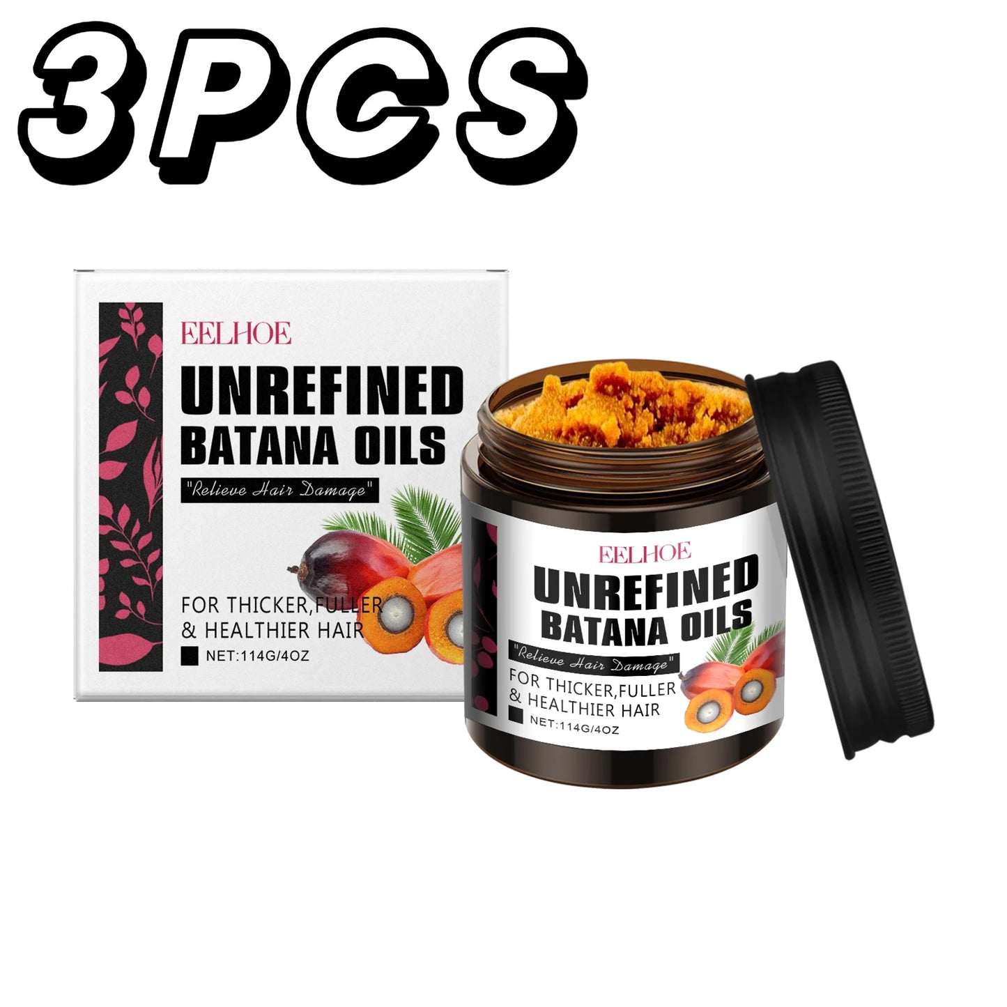Pure Organic Batana Oil Hair Mask Fast Repair Damaged Dry Split End Hair Treatment Reduce Hair Loss Anti-Breakage Smoothing Care