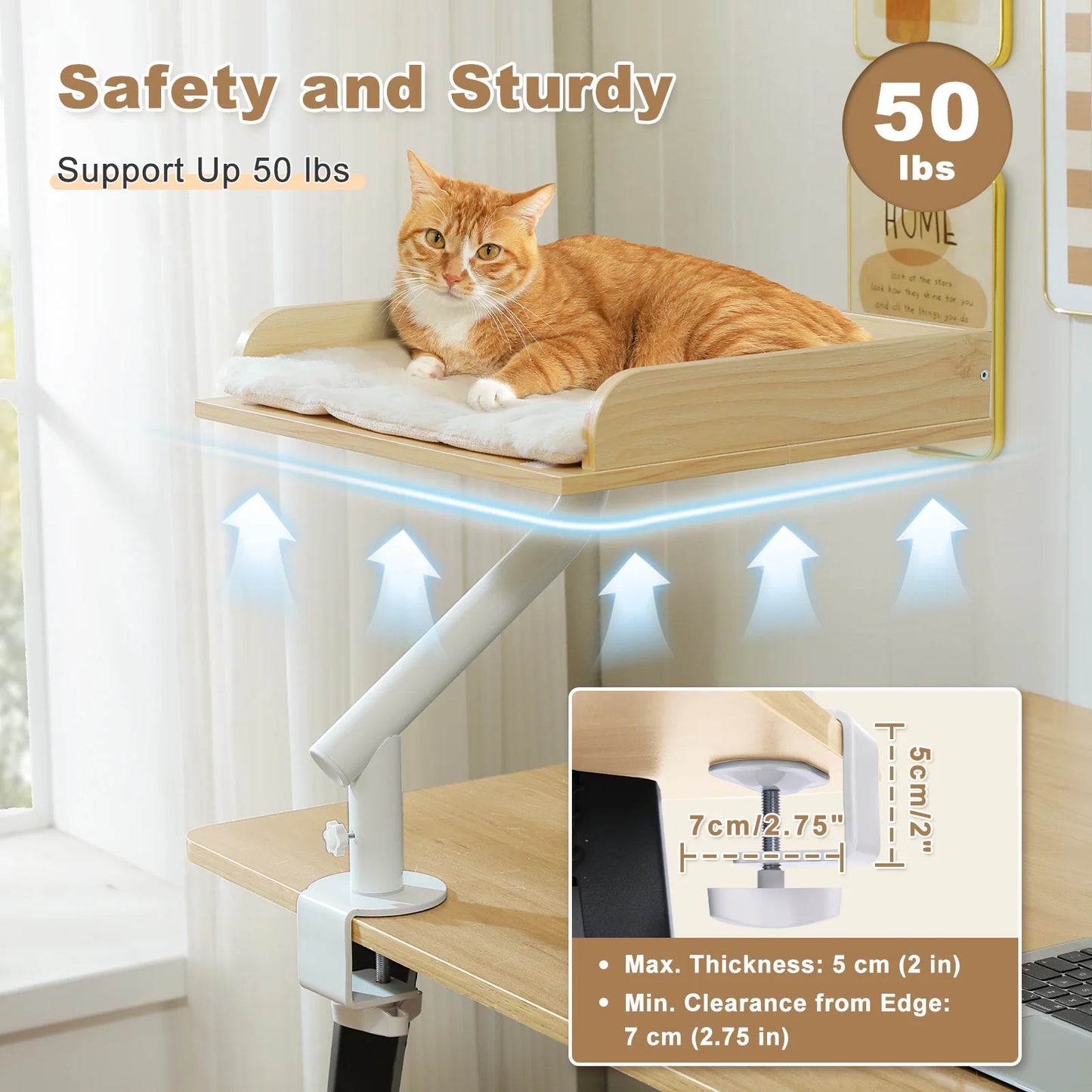 PAWZ Road Cat Desk Bed 360 Degree Rotatable Indoor Hammock