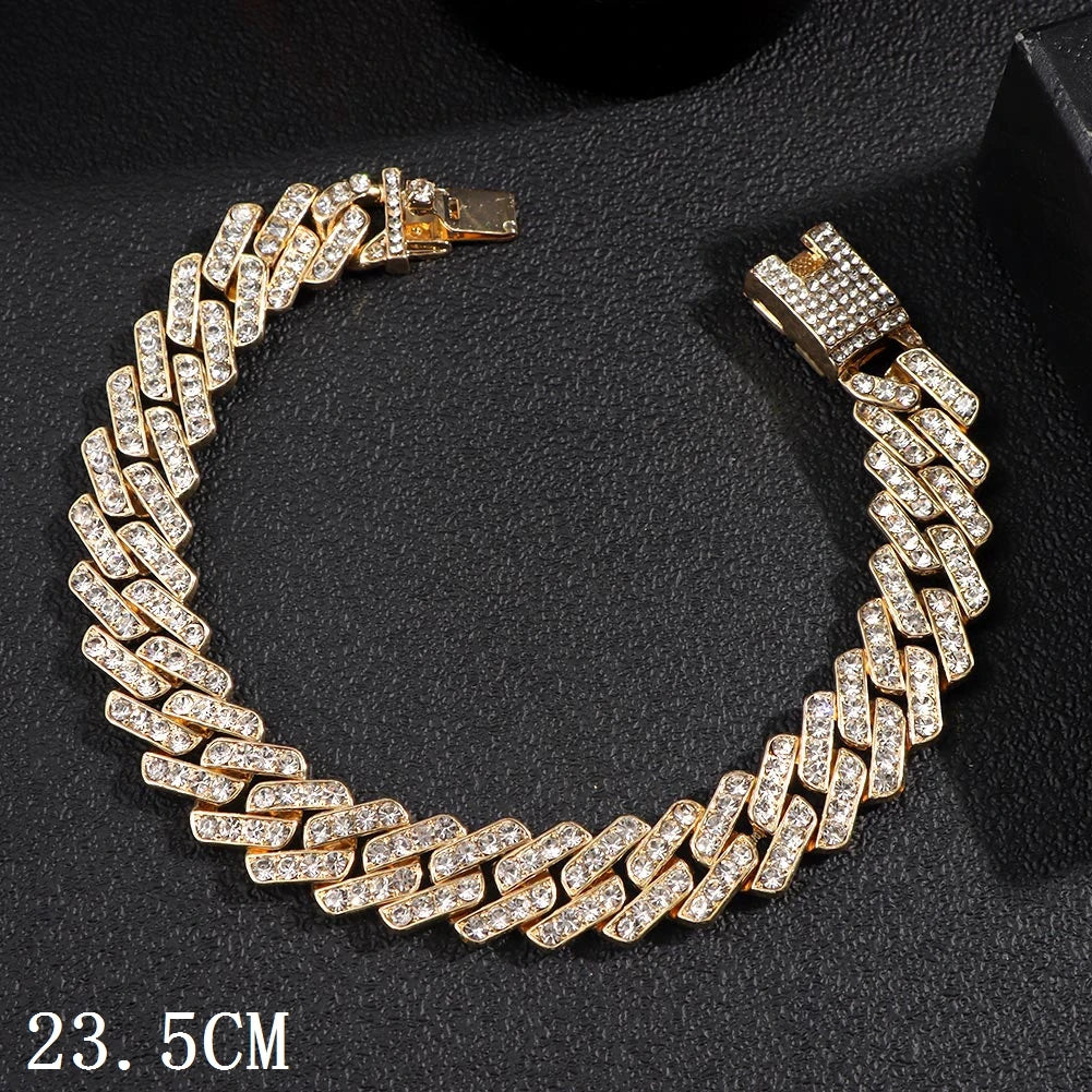 Hip Hop Iced Out Prong CubanChain Anklet For Women