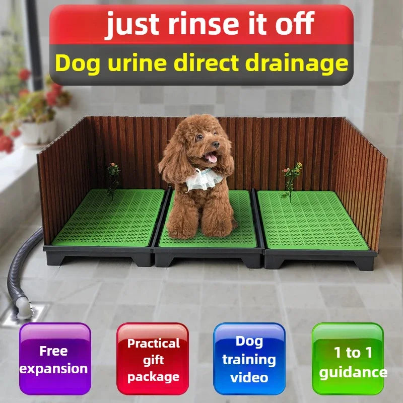 Flush Dog Toilet 28CM Enclosing Wall Large Dog Convenient Combination Urine Basin Automatic Free Flushing Suction Cup Foot Mat