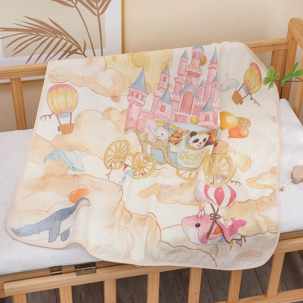 Pure Cotton Gauze Baby Bath Towel For Newborns Absorbent