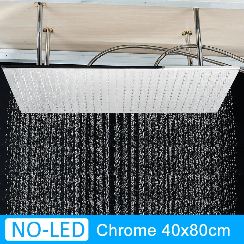 Shinesia LED Square Rainfall Showerhead With Stainless Steel Housing