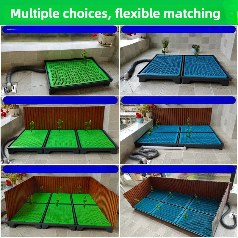 Flush Dog Toilet 28CM Enclosing Wall Large Dog Convenient Combination Urine Basin Automatic Free Flushing Suction Cup Foot Mat